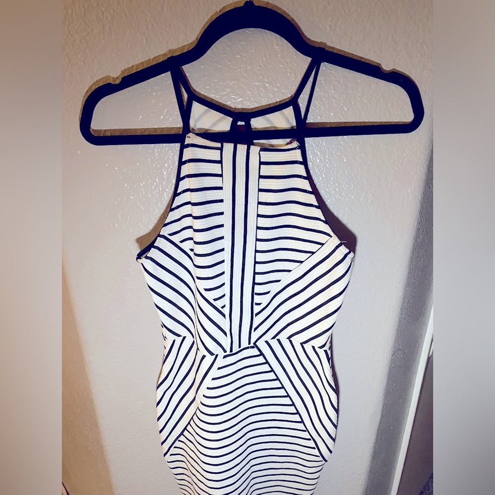 Striped Black & White Dress Small